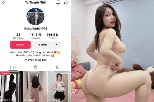 Tiktoker Tạ Thanh Nhi trắng xinh mông khủng yêu doggy